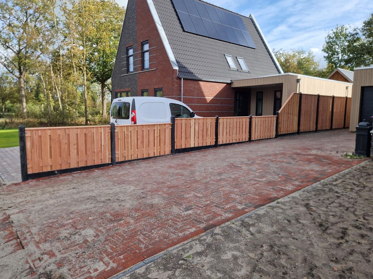 Hout-betonschutting in Friesland